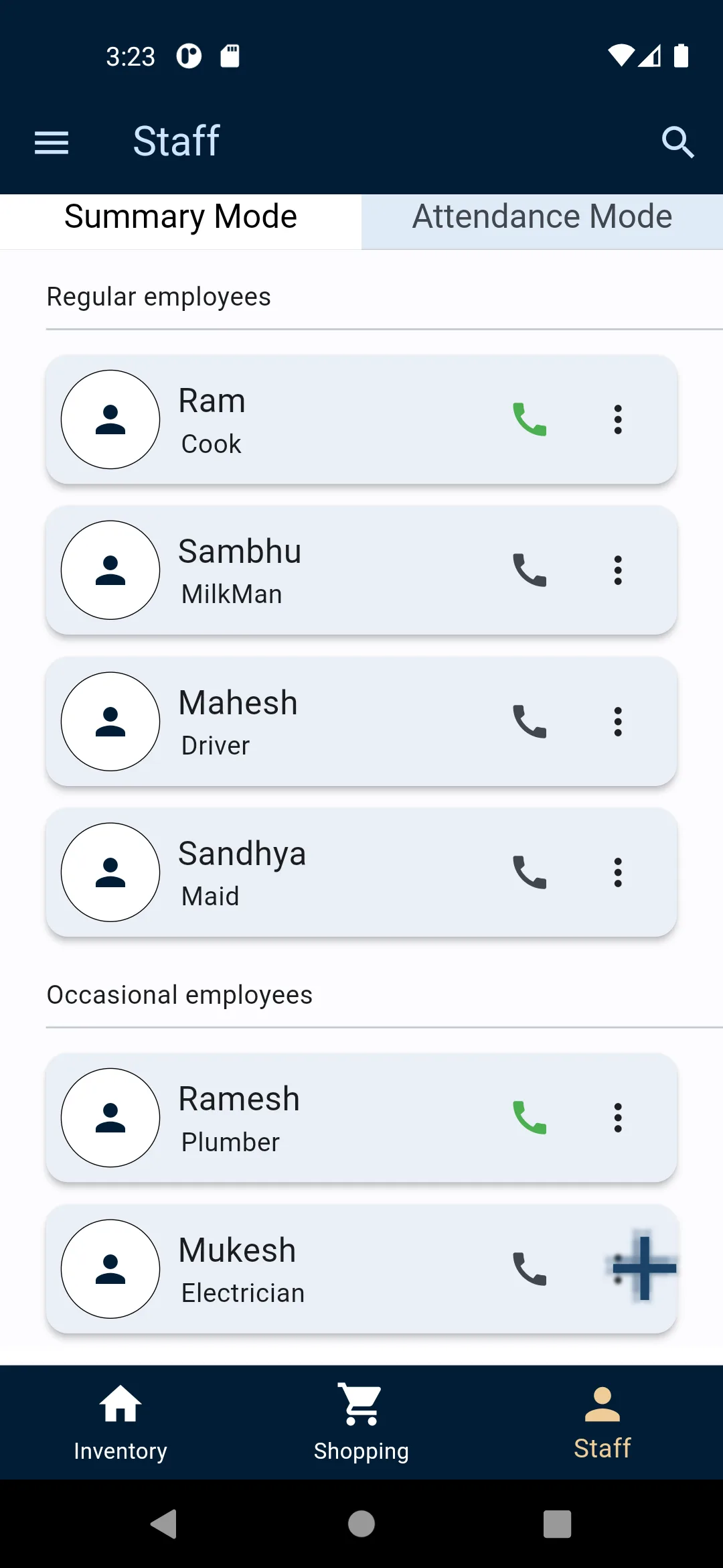 Home Maker — staff management