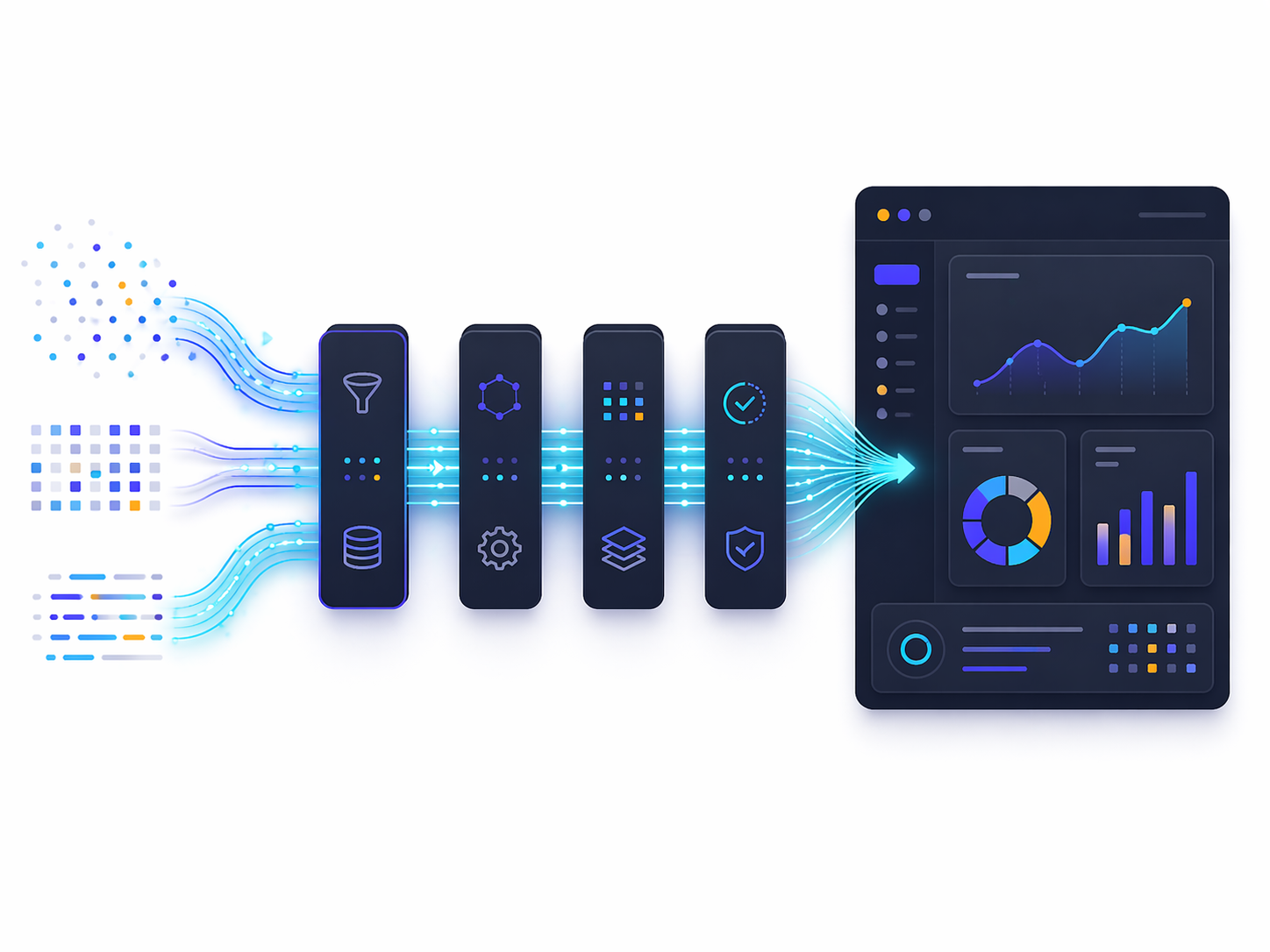 Analytics and app engineering illustration